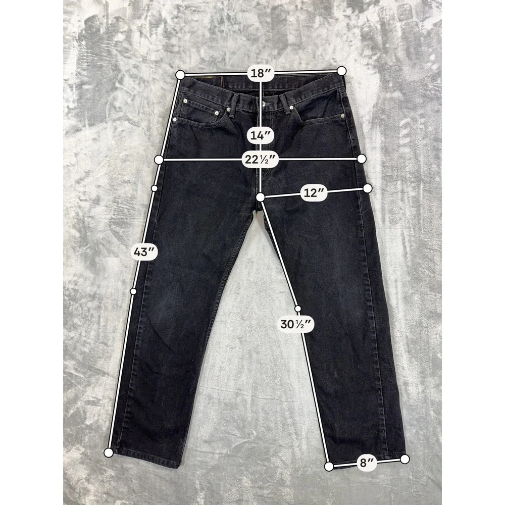 Levi's 505 Regular Fit Jeans Men's Size 36x34 Black Straight Leg Pants